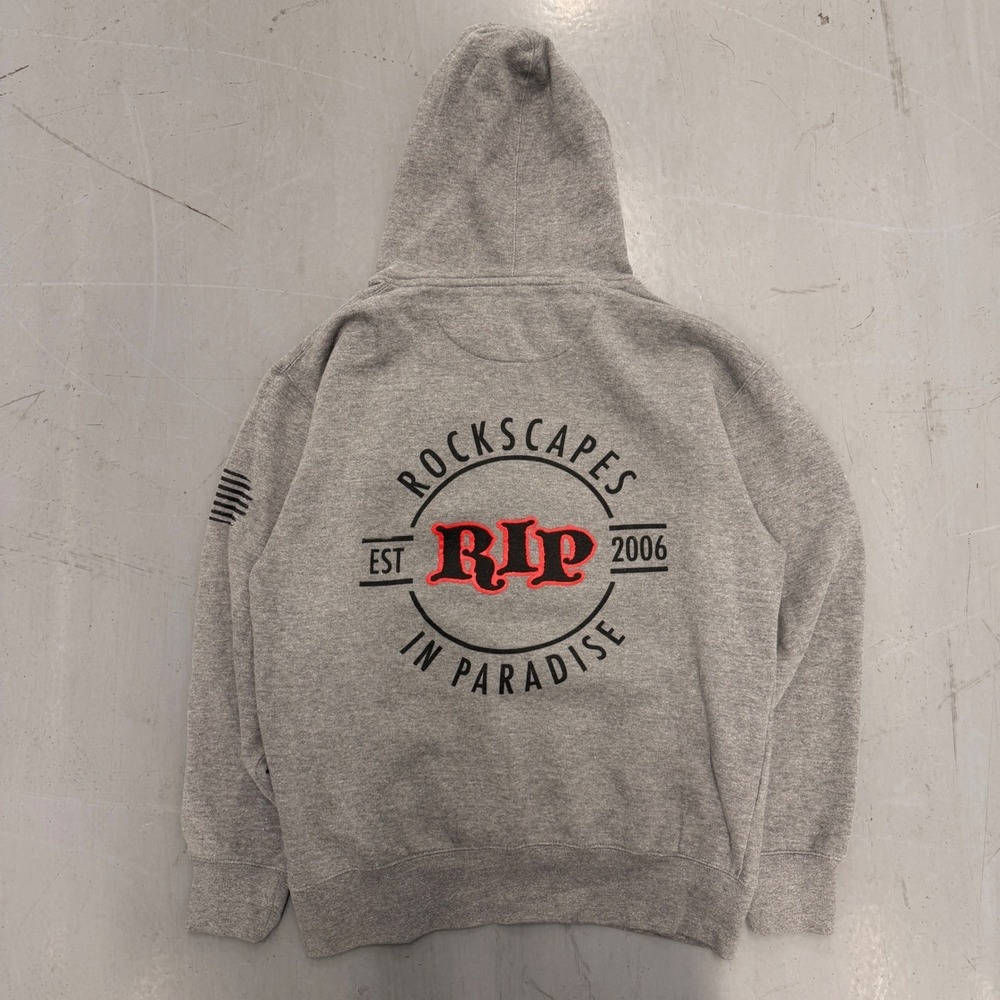 RIP Rockscapes In Paradise Grey Hoodie Mens Size M Est 2006 Graphic Print - Picture 8 of 11